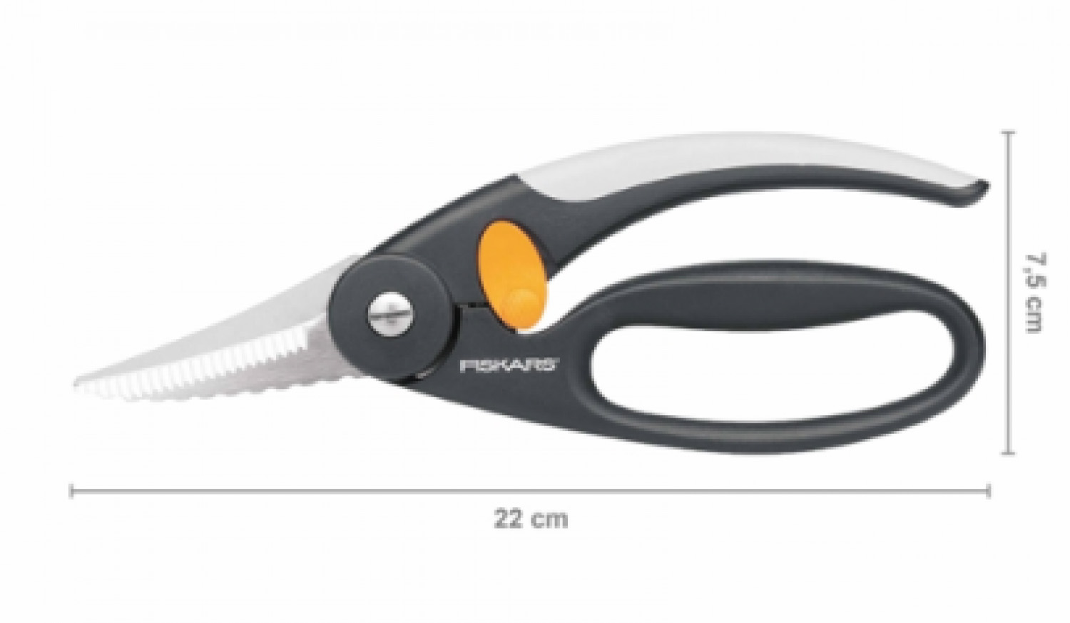 Ножиці для риби кухонні Fiskars Functional Form, довжина 22 см, чорний