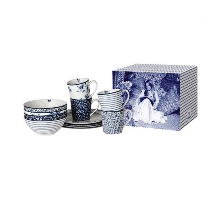 product image - Набор посуды столовой Laura Ashley BLUEPRINT, синий, 12 предметов