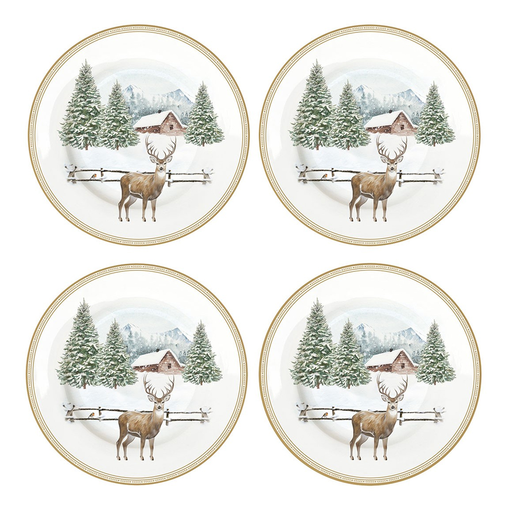 product image - Набор десертных тарелок Easy Life WHITE FOREST, диаметр 19 см, 4 шт