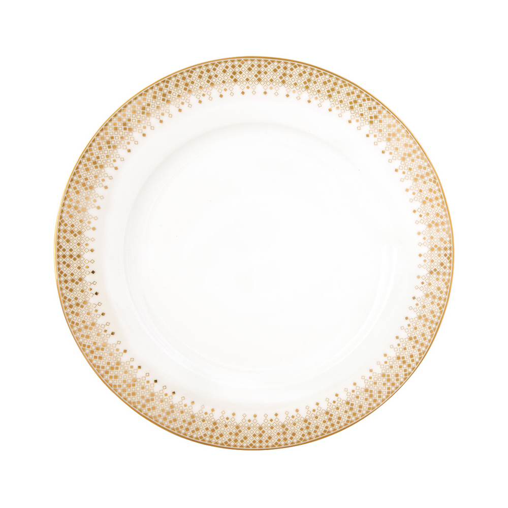 product image - Тарілка порцелянова Easy Life FESTIVE, діаметр 26 см, золотисто-білий