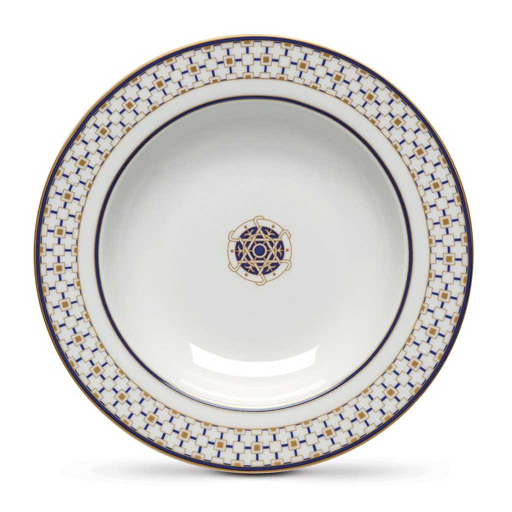 product image - Тарелка глубокая фарфоровая Pozzi Milano CHARLES, диаметр 21,5 см, белый с узором