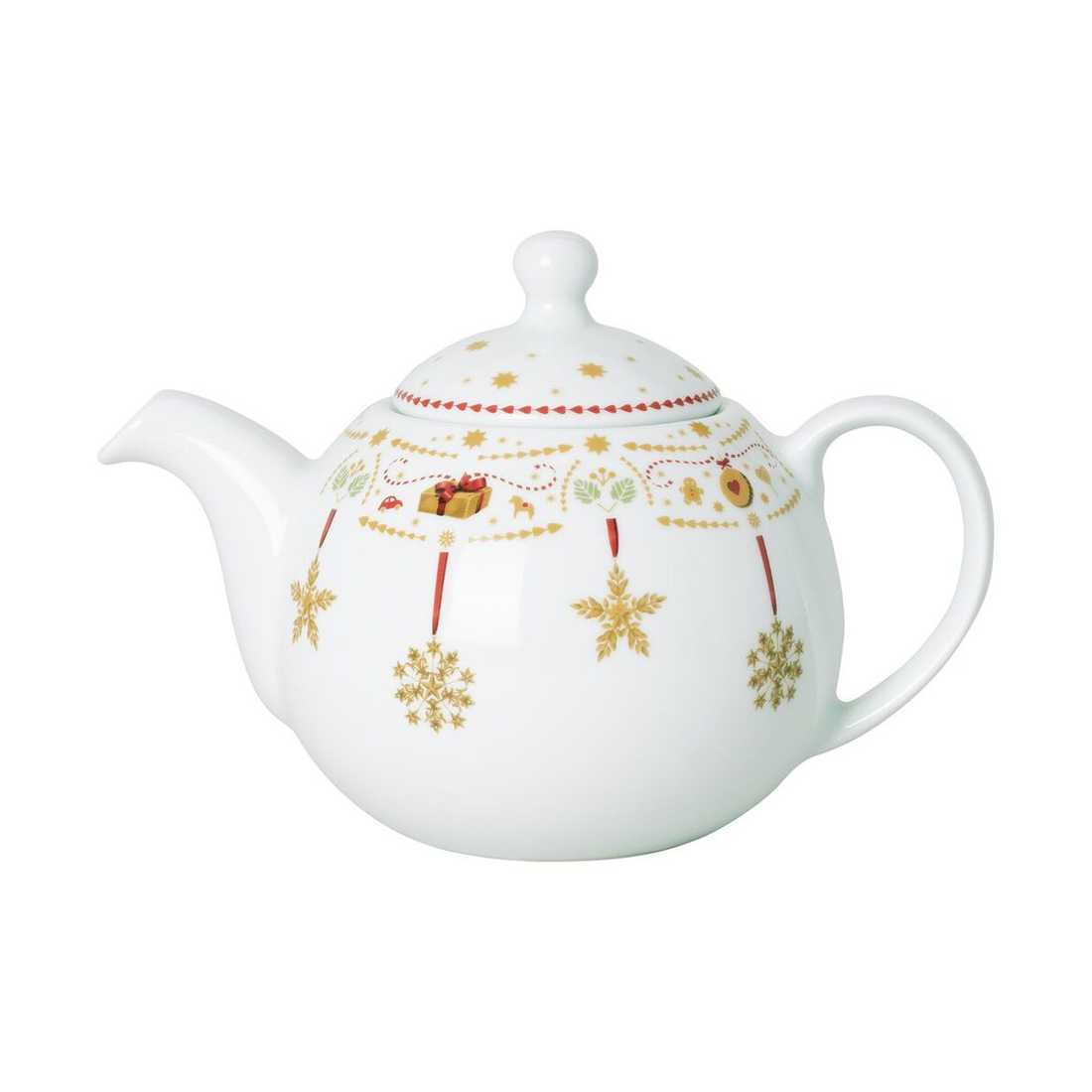 product image - Чайник заварочный фарфоровый Hutschenreuther CHRISTMAS LOVE, объем 0,7 л, белый с рисунком