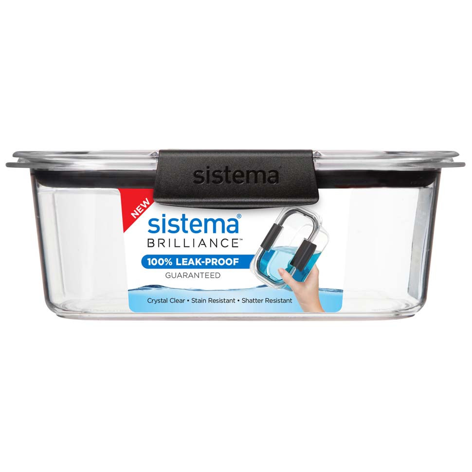 product image - Контейнер харчової для зберігання Sistema BRILLIANCE, об'єм 0,92 л, 7 х 13,5 х 20 см, прозорий