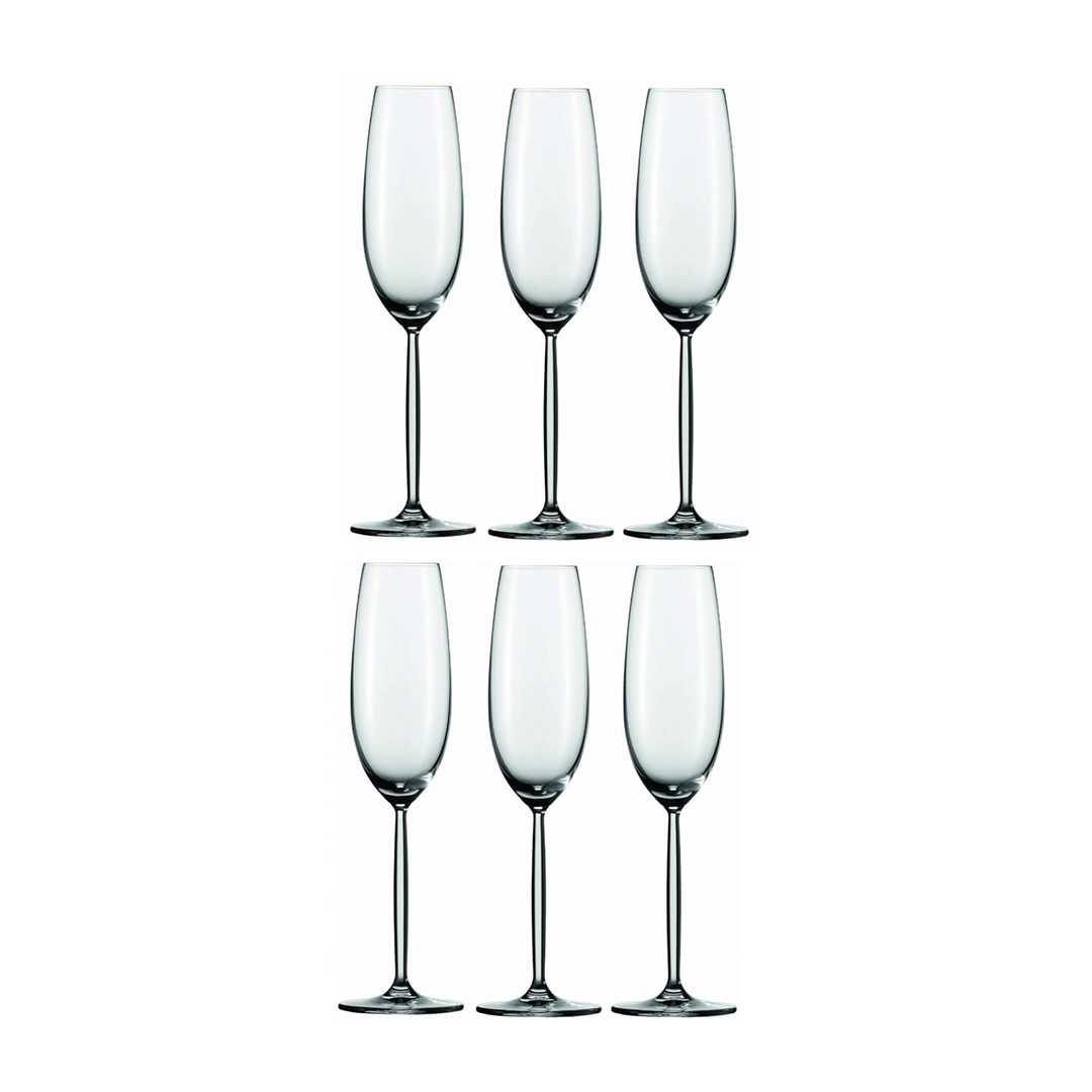 product image - Набор бокалов для шампанского Schott Zwiesel DIVA, объем 0,219 л, прозрачный, 6 штук