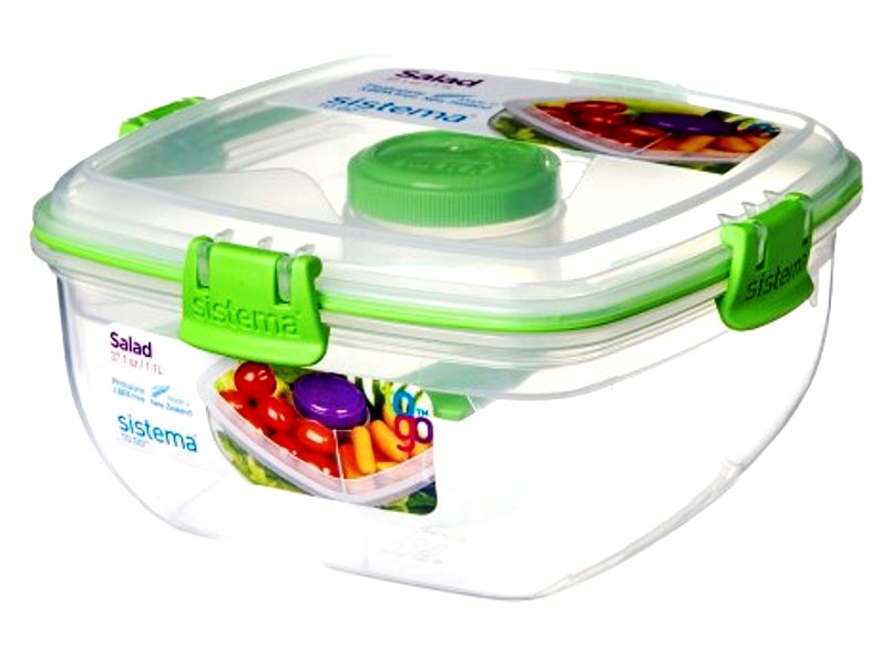 product image - Емкость с крышкой для салата Sistema TO GO, объем 1,1 л, в ассортименте