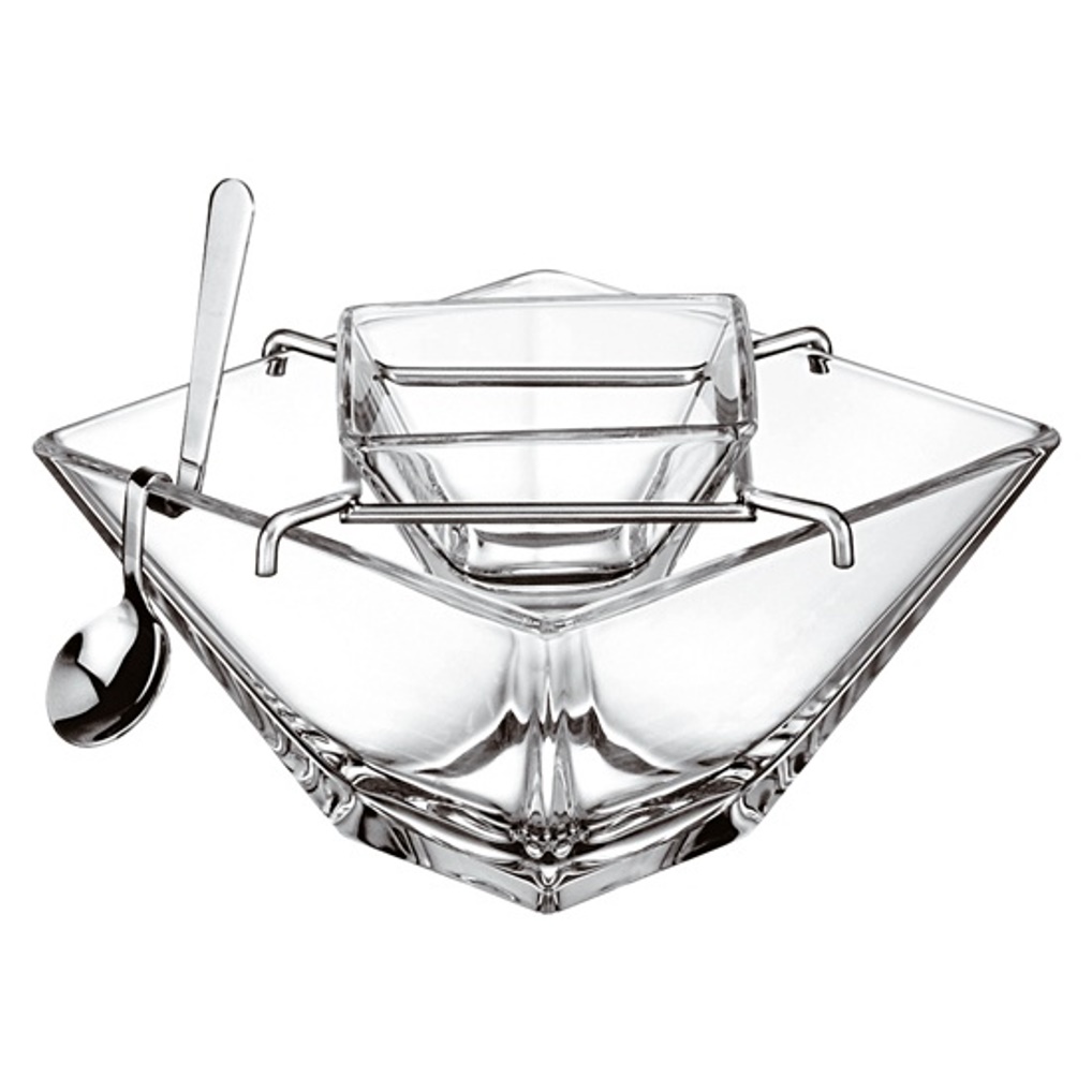 product image - Набор: емкость для икры с ложкой Vidivi TORCELLO, 4 предмета