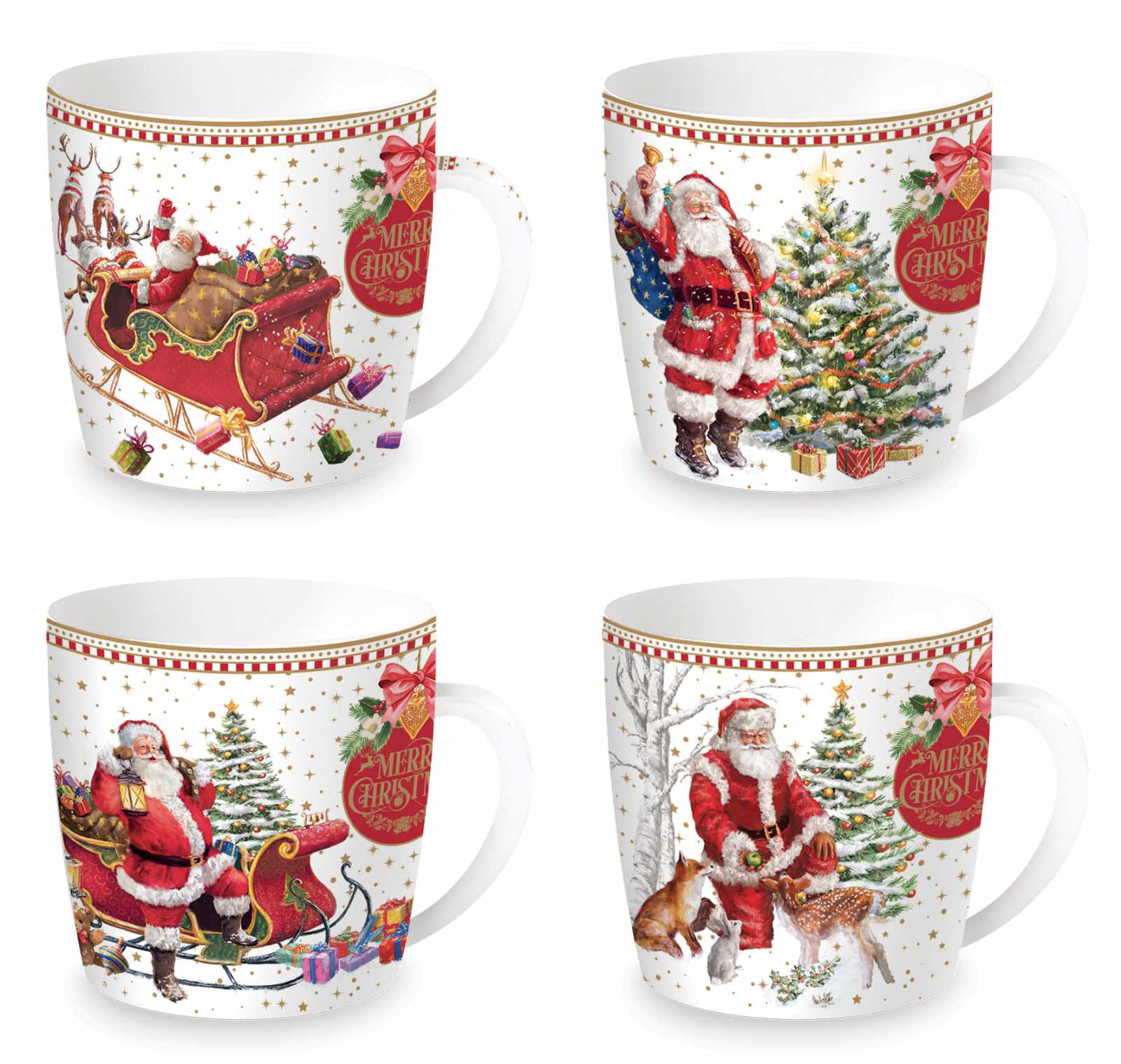 product image - Кружка фарфоровая Easy Life CHRISTMAS MEMORIES, объем 0,35 л, белый с рисунком, в ассортименте