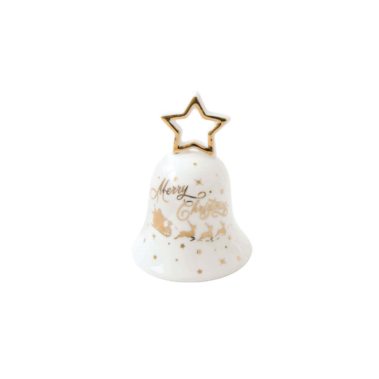 product image - Дзвіночок порцеляновий Easy Life CHRISTMAS DELIGHT, діаметр 6,5 см, висота 9,5 см, білий