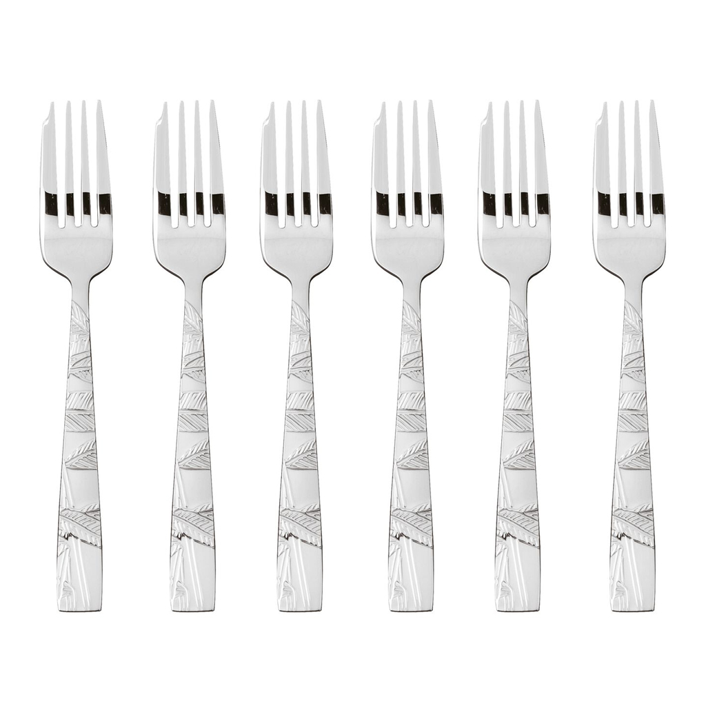 product image - Набор вилок для торта Sambonet Retail JUNGLE, 6 предметов, серебристый