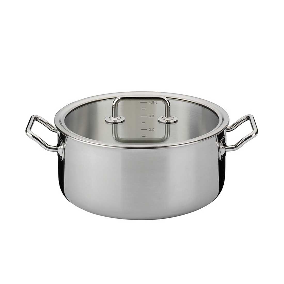 product image - Каструля з кришкою Spring BRIGADE BASIC, об'єм 4,7 л, діаметр 24 см, сріблястий