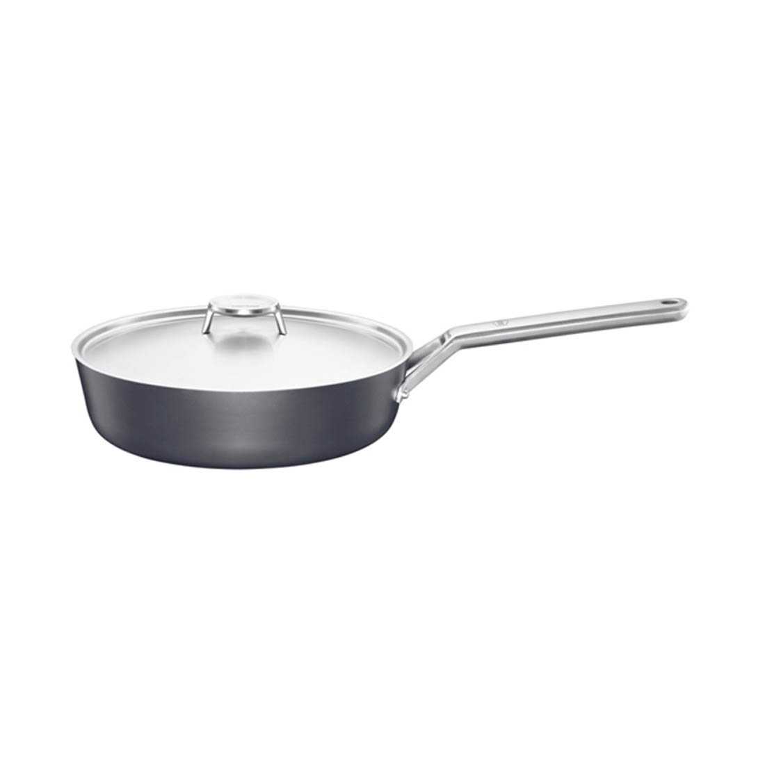 product image - Сотейник с крышкой Fiskars Taiten, диаметр 26 см, черный с серебристым