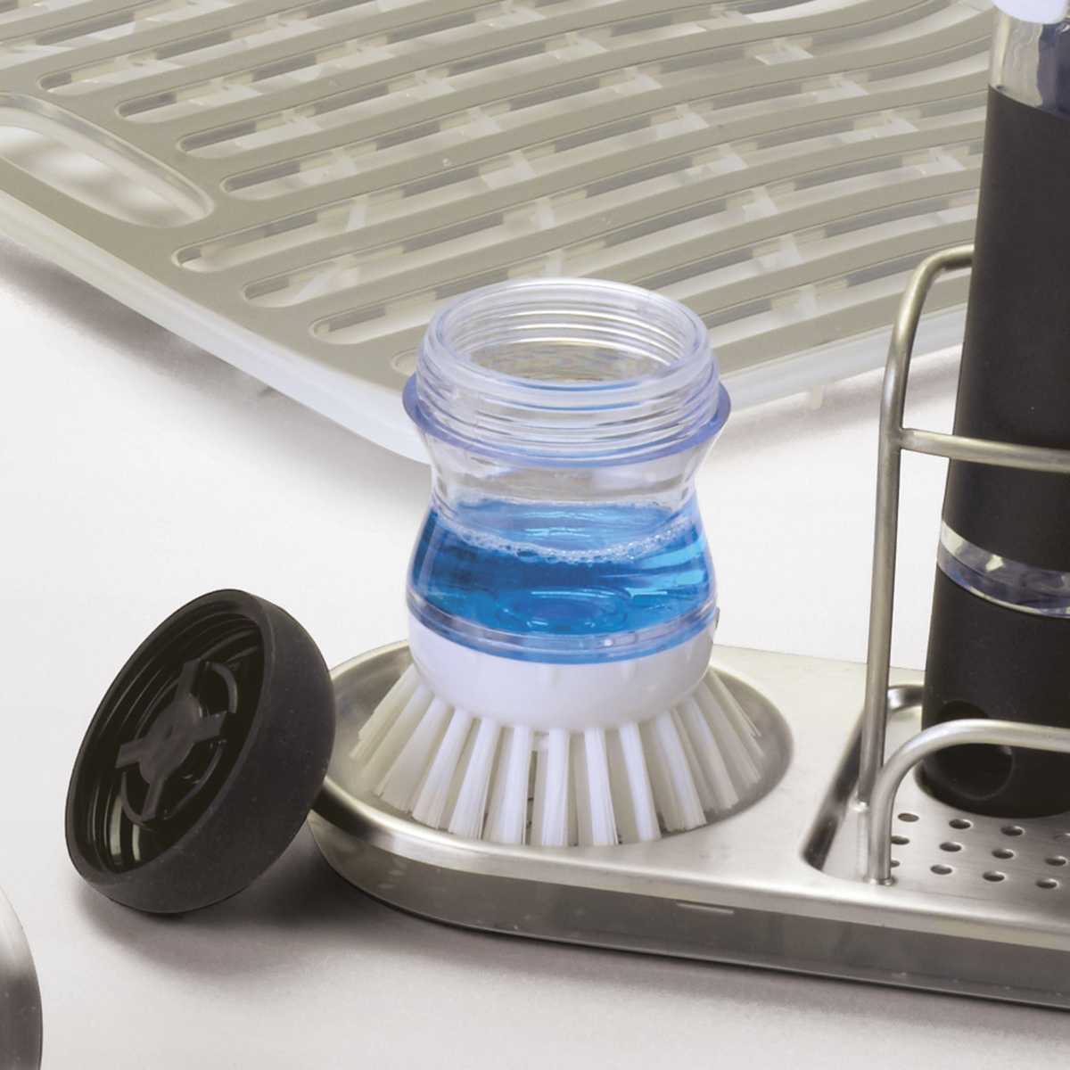 Щетка с диспенсером OXO CLEANING, 10х5х27 см, белый