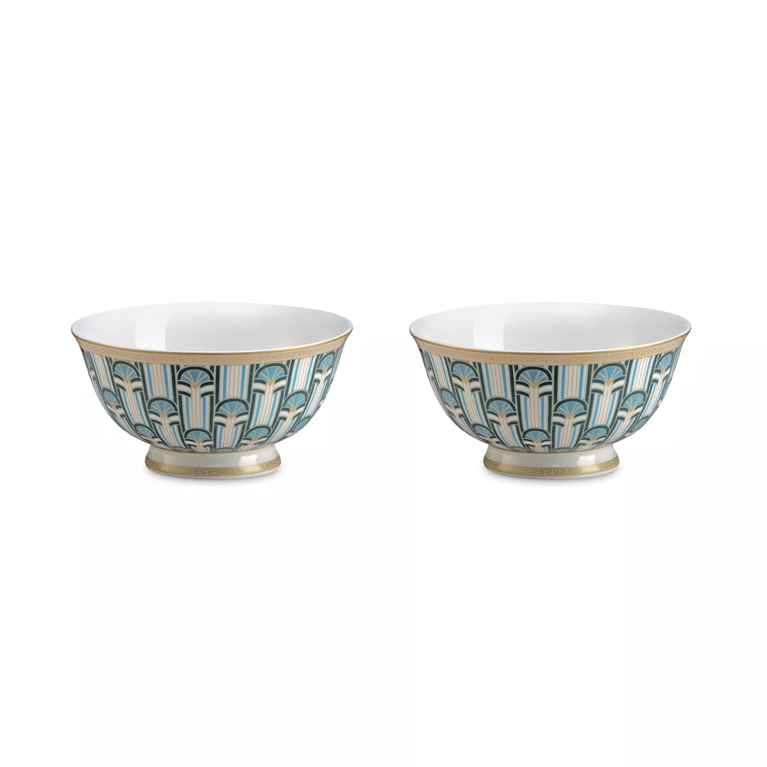 product image - Набір піал порцелянових Pozzi Milano LIBERTY, діаметр 11 см, білий з візерунком, 2 шт