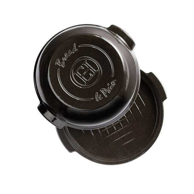 Форма для випікання хліба кругла з кришкою Emile Henry SPECIALIZED COOKING, кераміка, 32,5x29,5x14 см, чорний