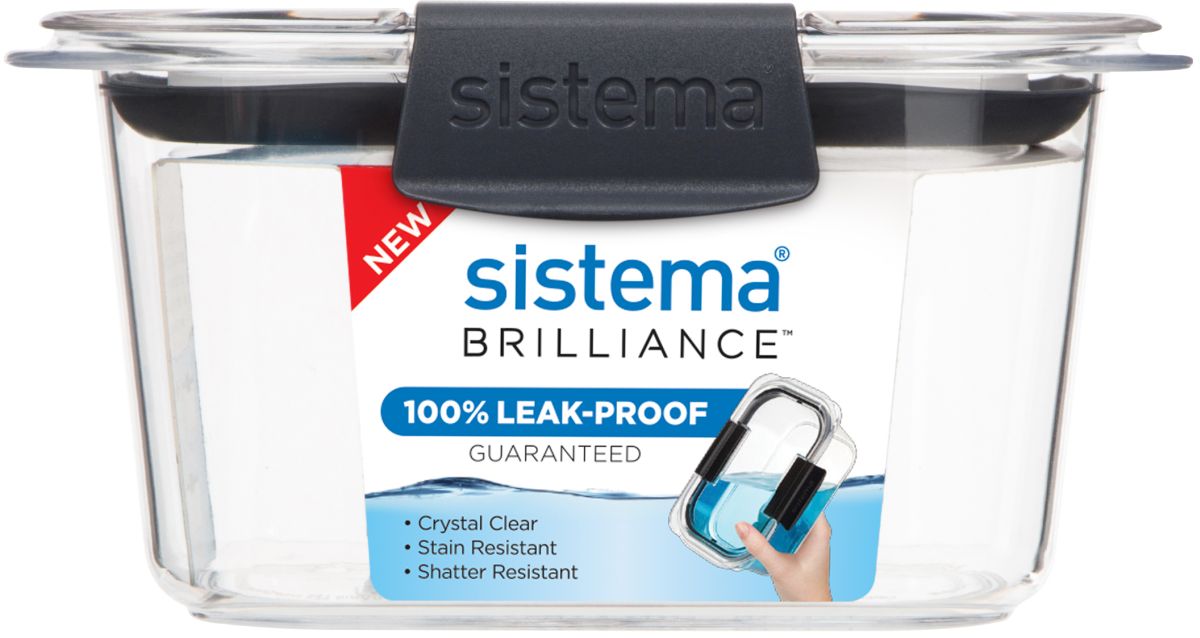 product image - Контейнер харчовий для зберігання Sistema BRILLIANCE, об'єм 0,38 л, 7х9 х14 см, прозорий