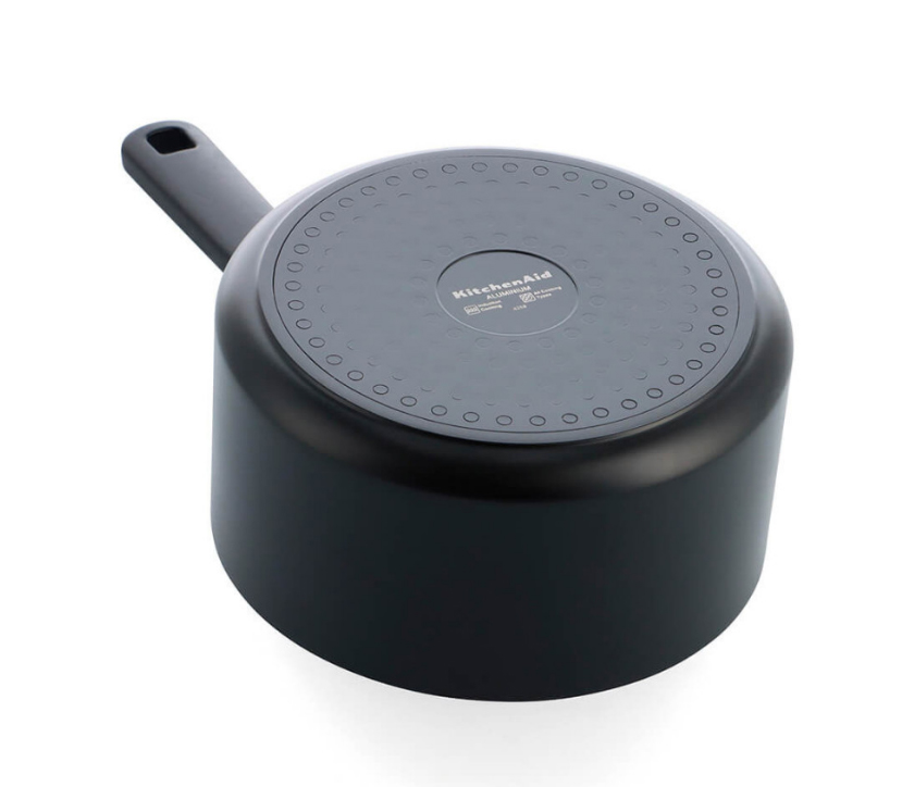 Ківш з кришкою антипригарний KitchenAid Aluminium Ceramic, об'єм 1,6 л, діаметр 16 см, чрний