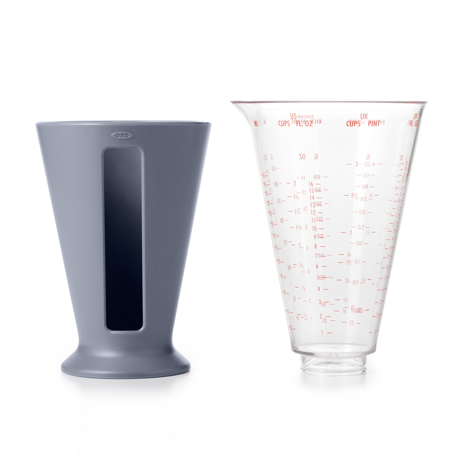 product image - Набор мерных емкостей OXO GOOD GRIPS, серый, 2 предмета