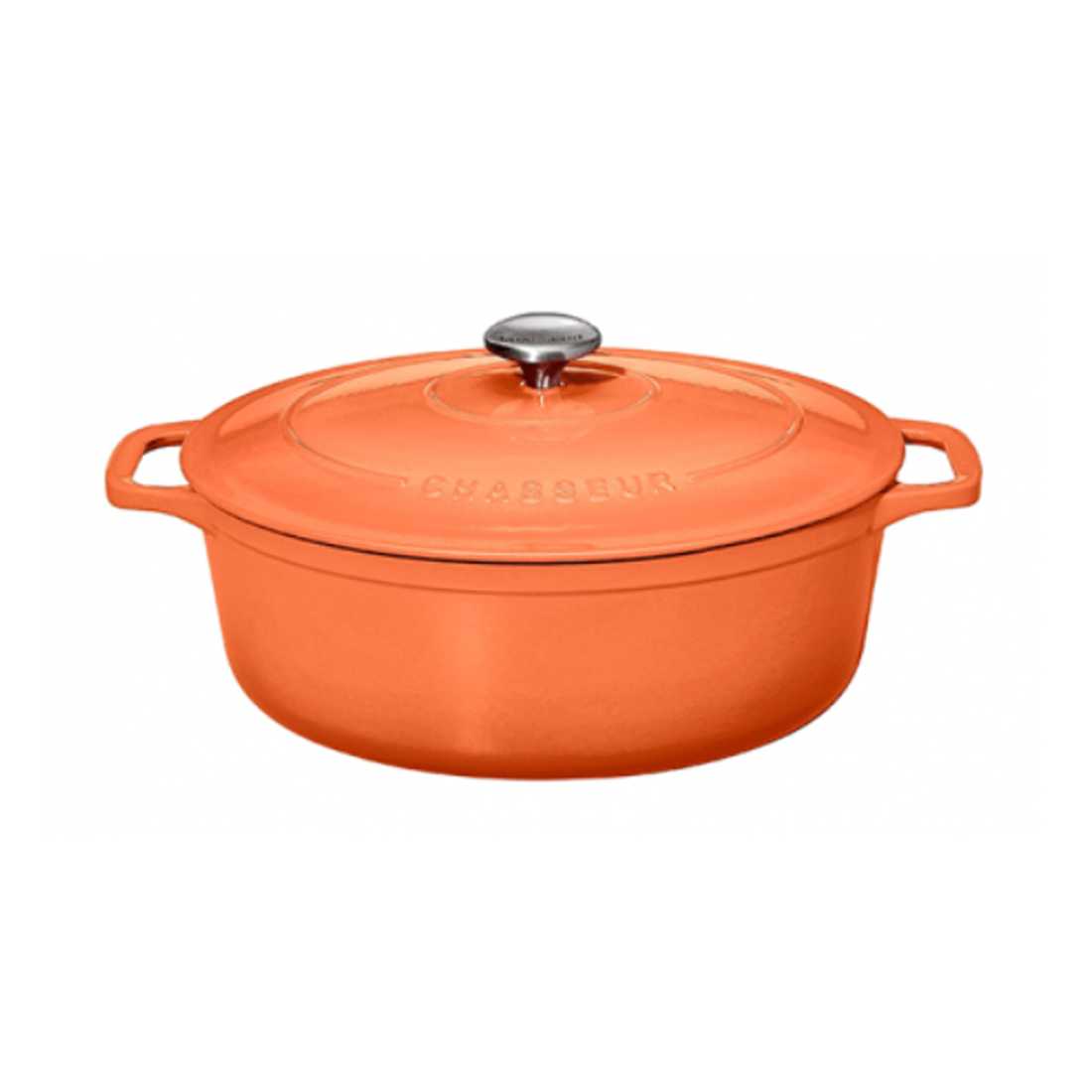 product image - Кастрюля с крышкой овальная Chasseur OVAL CASSEROLES, объем 5 л, диаметр 29 см, мандариновый
