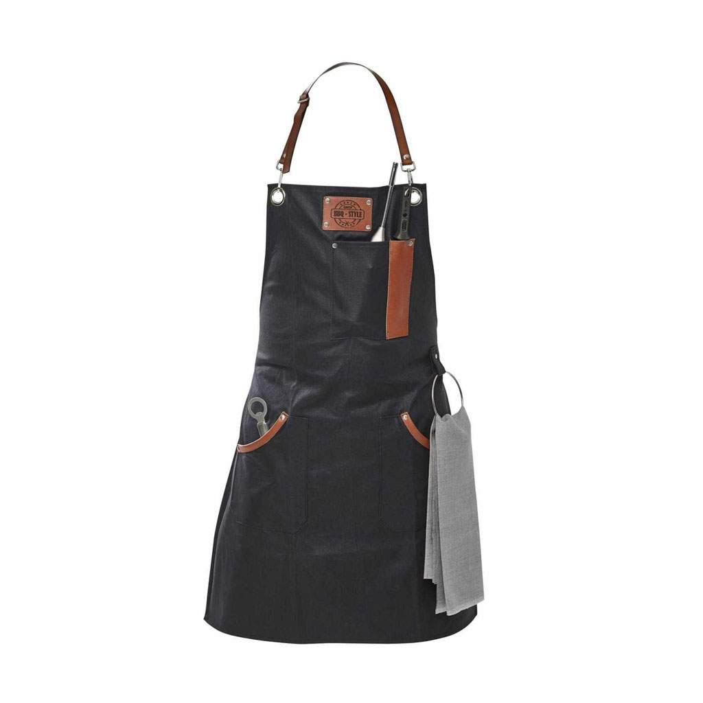 product image - Фартук для барбекю с петлей для полотенца и держателем для термометра Gefu, черный