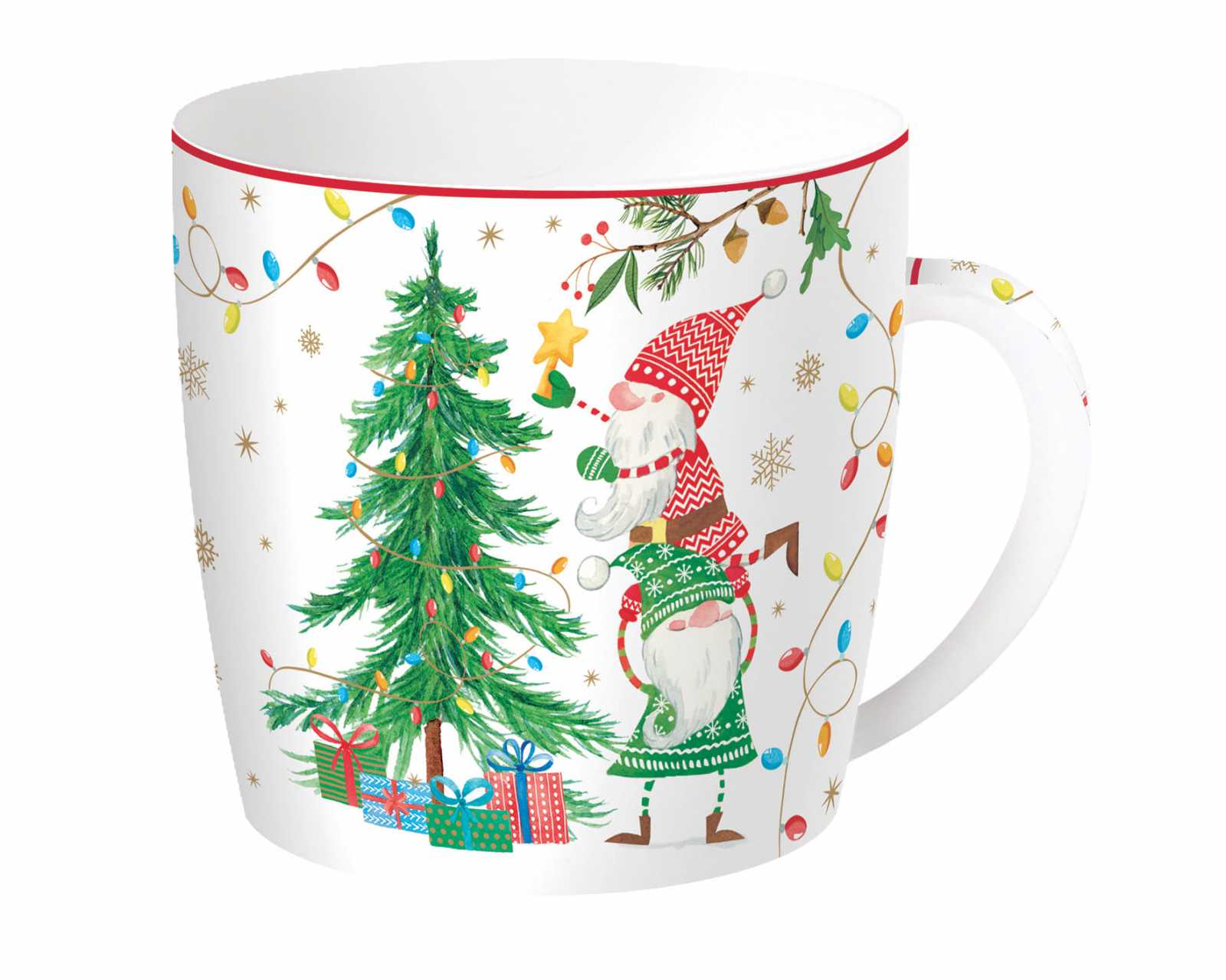 product image - Кружка фарфоровая Easy Life READY FOR CHRISTMAS, объем 0,35 л, белый с рисунком