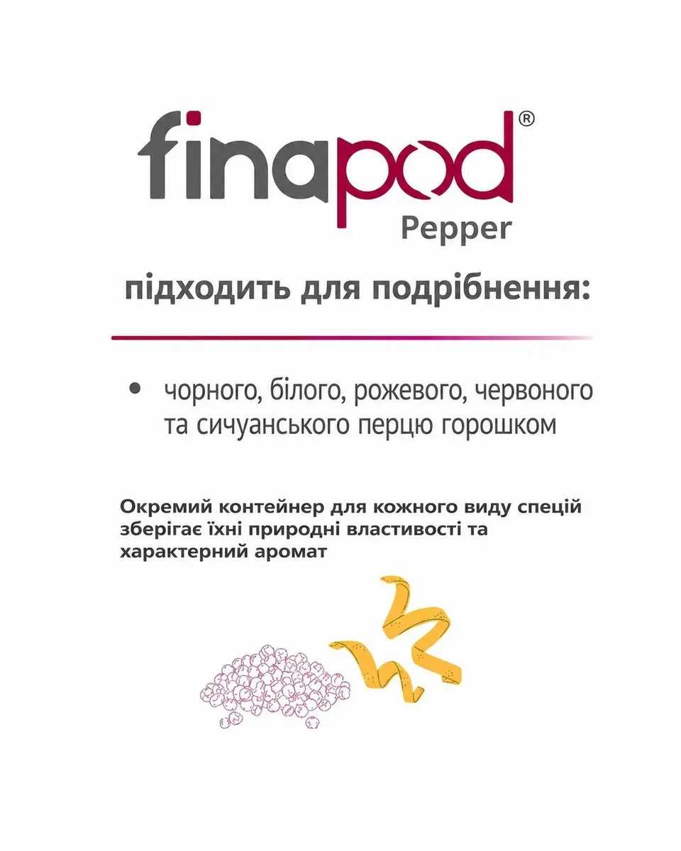 Змінний под (капсула) для перцю FinaMill Pepper Pod, прозорий
