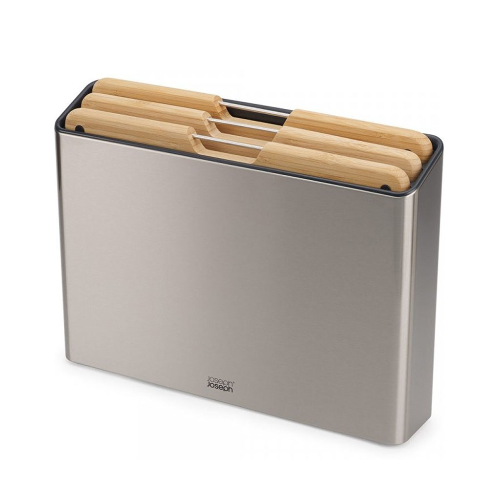 product image - Набір дощок обробних Joseph Joseph Folio Steel Bamboo, 28,7x38x8,5 см, 4 предмети