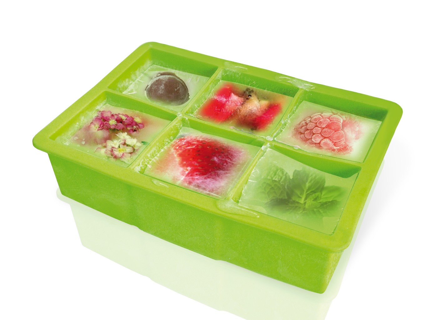 product image - Форма для льда VinBouquet COCKTAIL Silicone, 16,5х9,5х5 см, зеленый