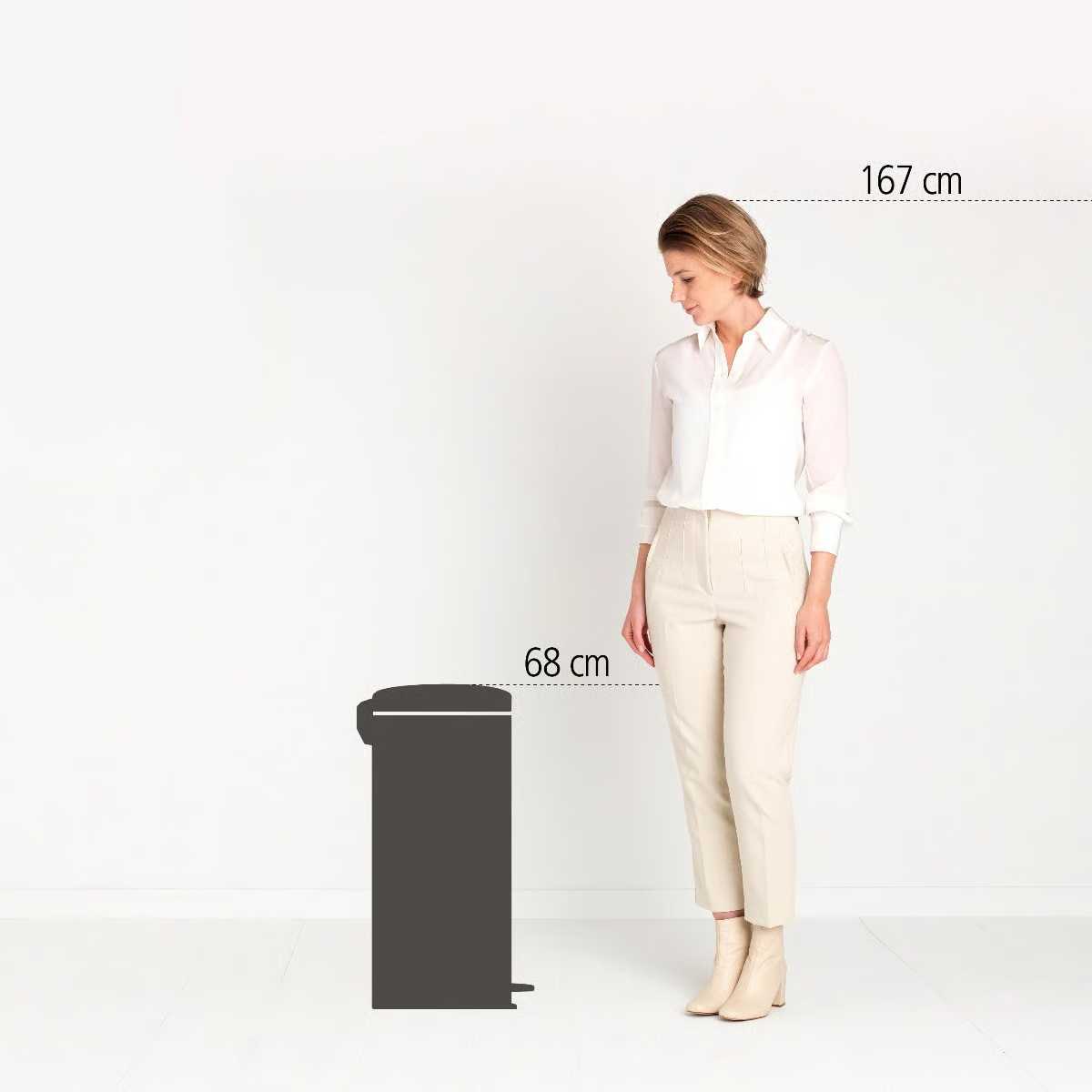 Бак для сміття Brabantia NewIcon Pedal Bin, об'єм 30 л, чорний матовий