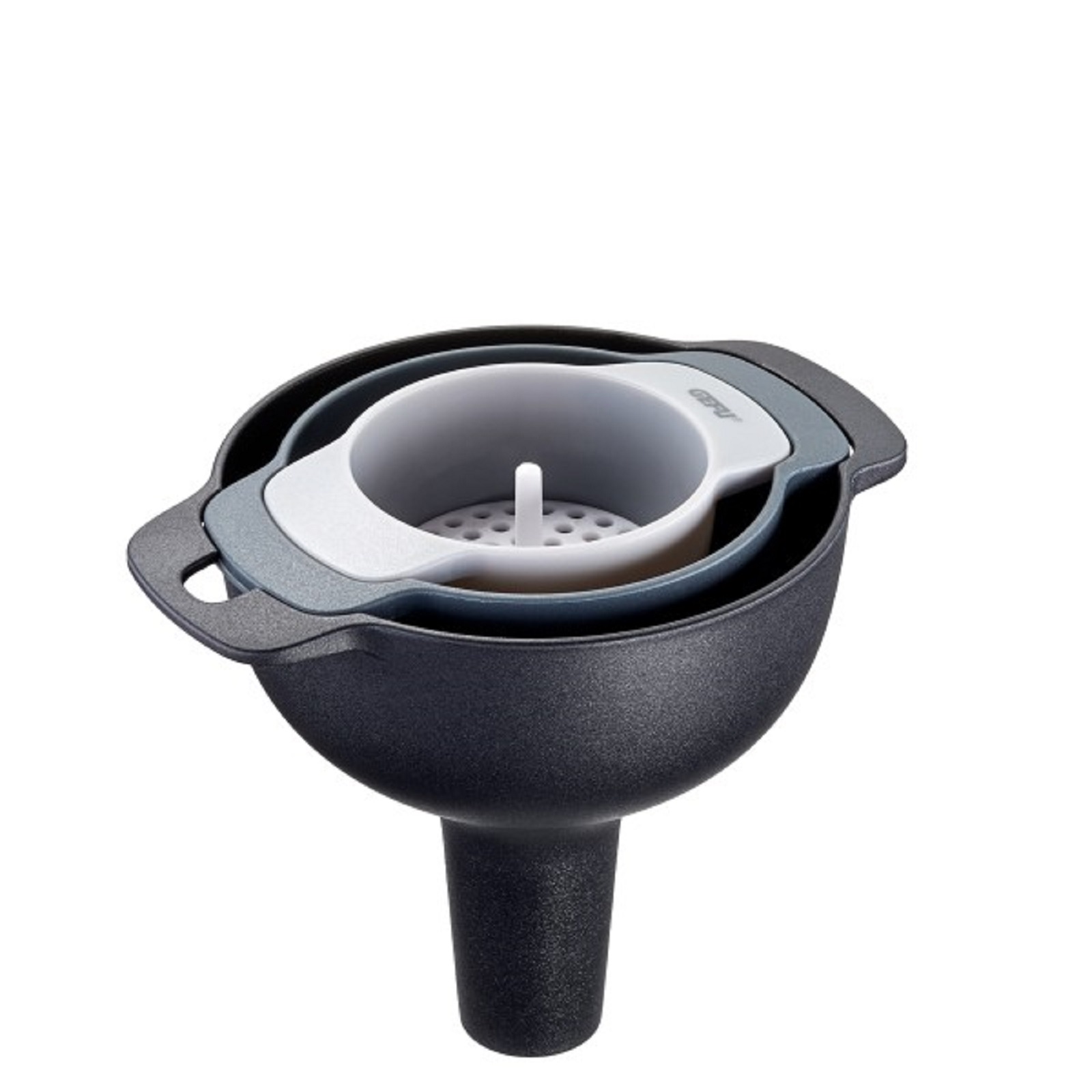 product image - Набор воронок GEFU TRES, серый, черный и белый, 3 предмета