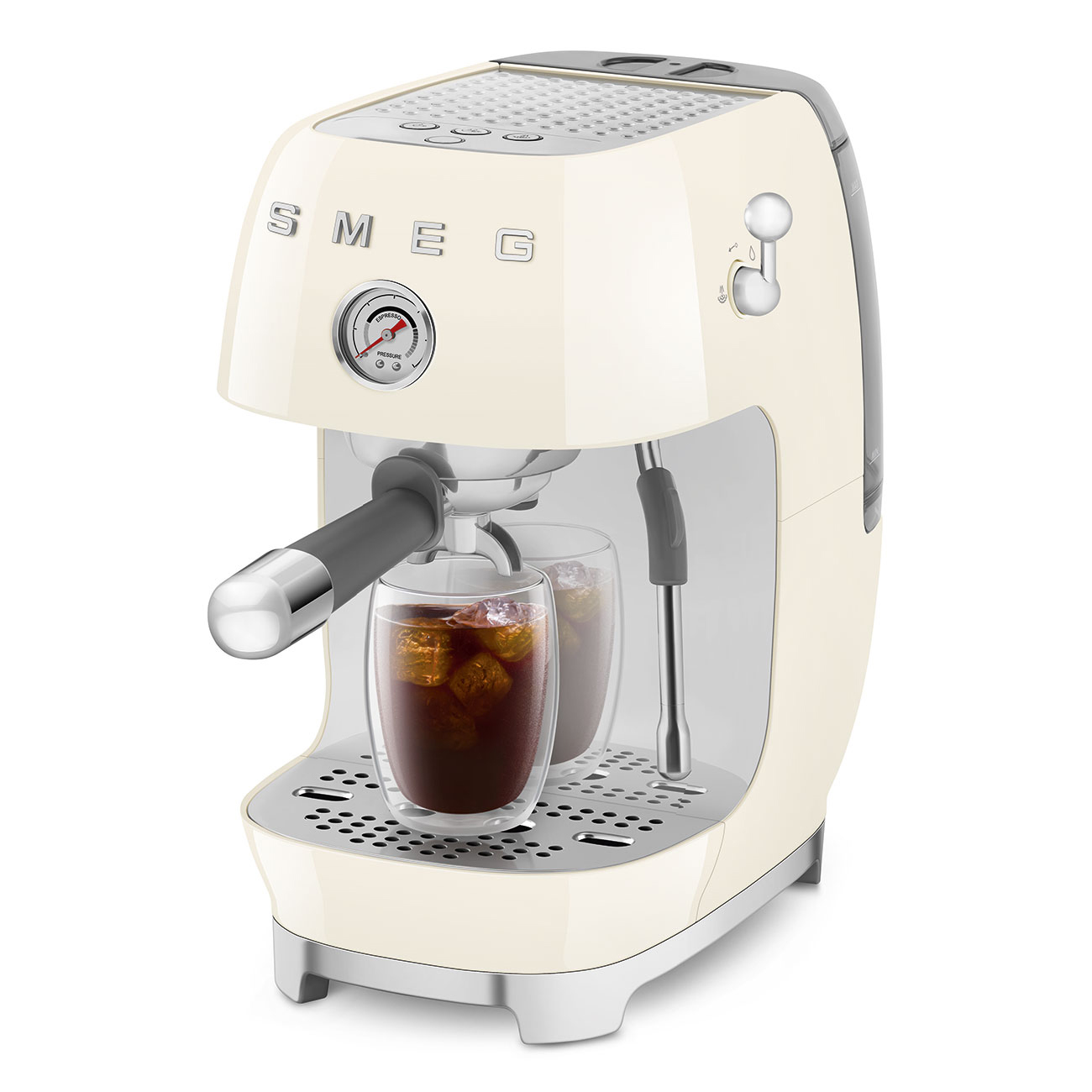 Кавоварка еспресо Smeg 50 Style, 36,4x20,5x29,5 см, кремовий