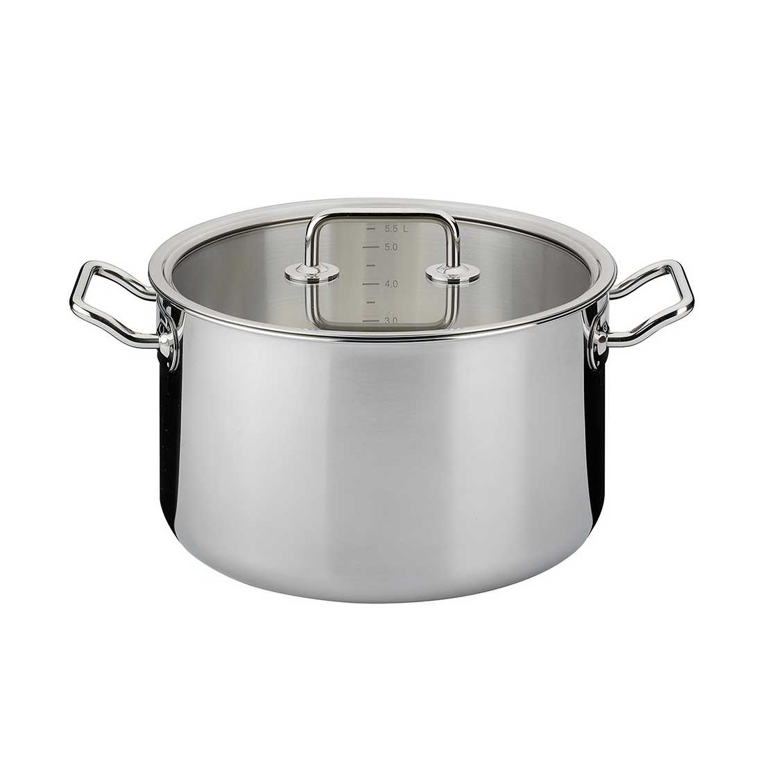 product image - Каструля з кришкою Spring BRIGADE BASIC, об'єм 6,5 л, діаметр 24 см, сріблястий