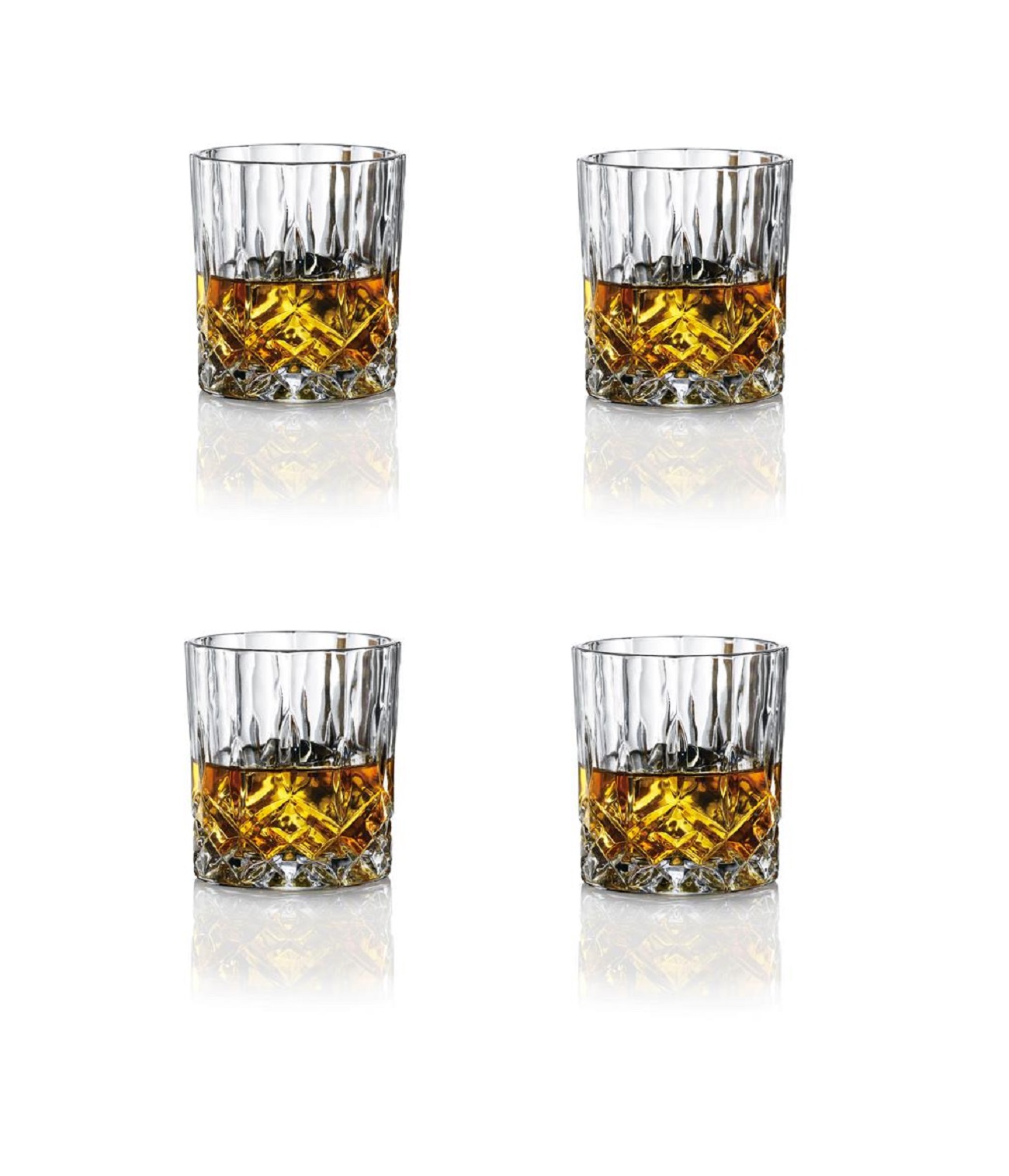 product image - Набор стаканов для виски Aida HARVEY, объем 0,31 л, 8,5х9,2 см, прозрачный, 4 штуки