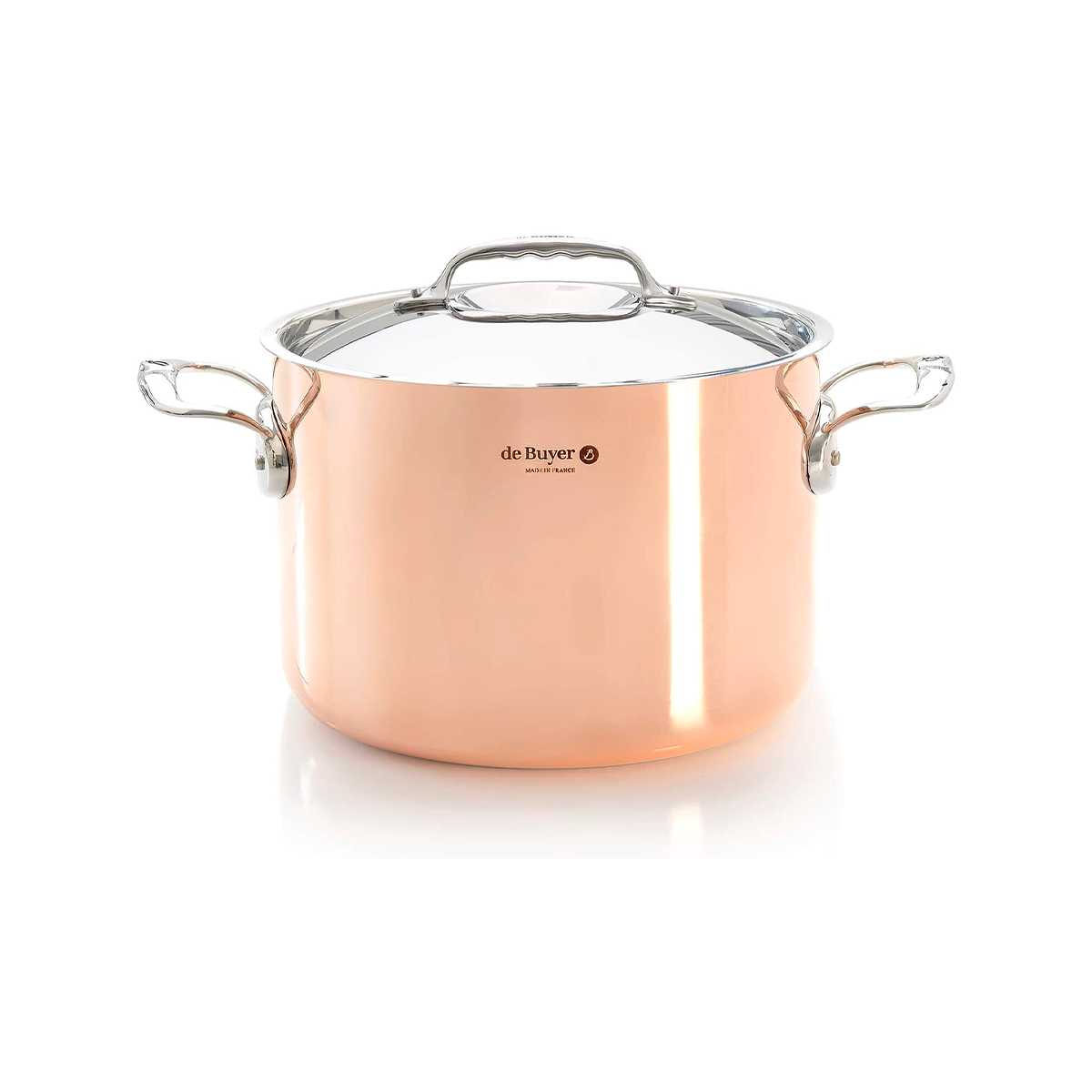 product image - Кастрюля высокая с крышкой de Buyer Prima Matera, диаметр 24 см, медный