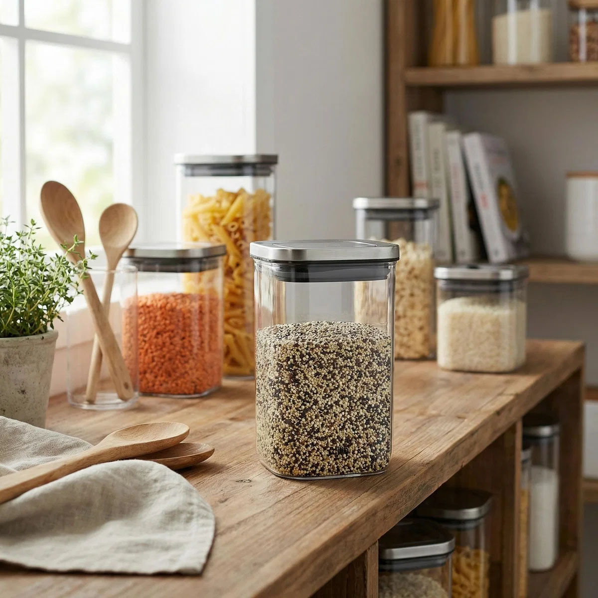 Емкость для хранения сыпучих продуктов Cilio Cubo, объем 1 л, прозрачный