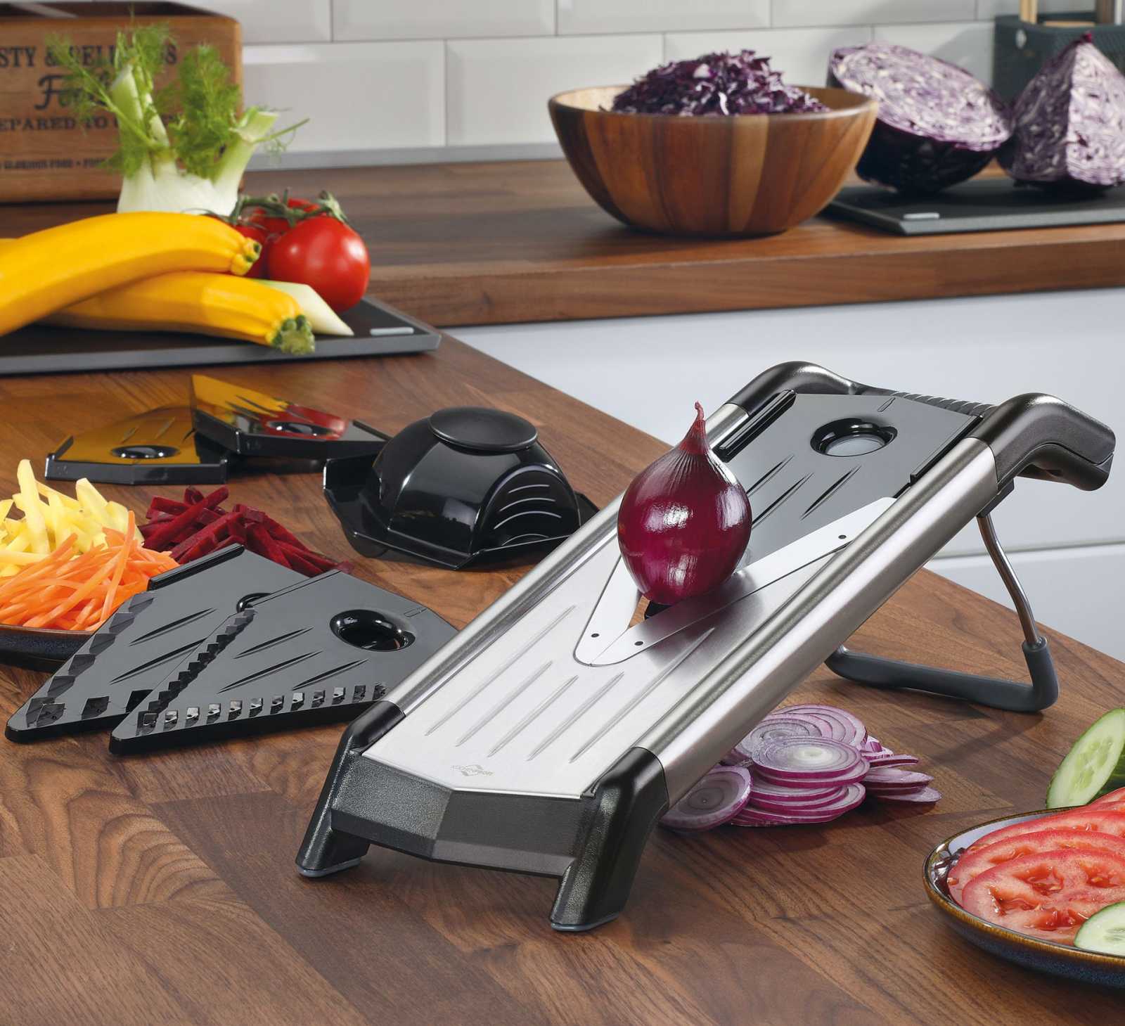 Овочерізка Kuchenprofi Professional, 42,5×14×14,5 см, сріблястий
