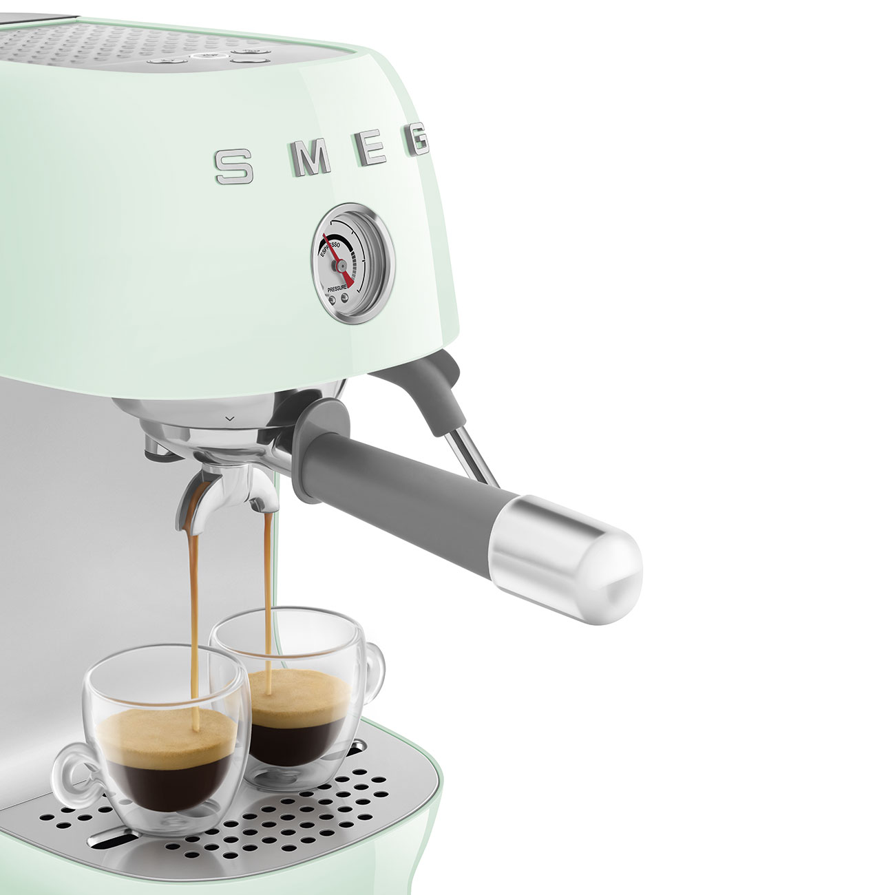 Кавоварка еспресо Smeg 50 Style, 36,4x20,5x29,5 см, пастельно-зелений