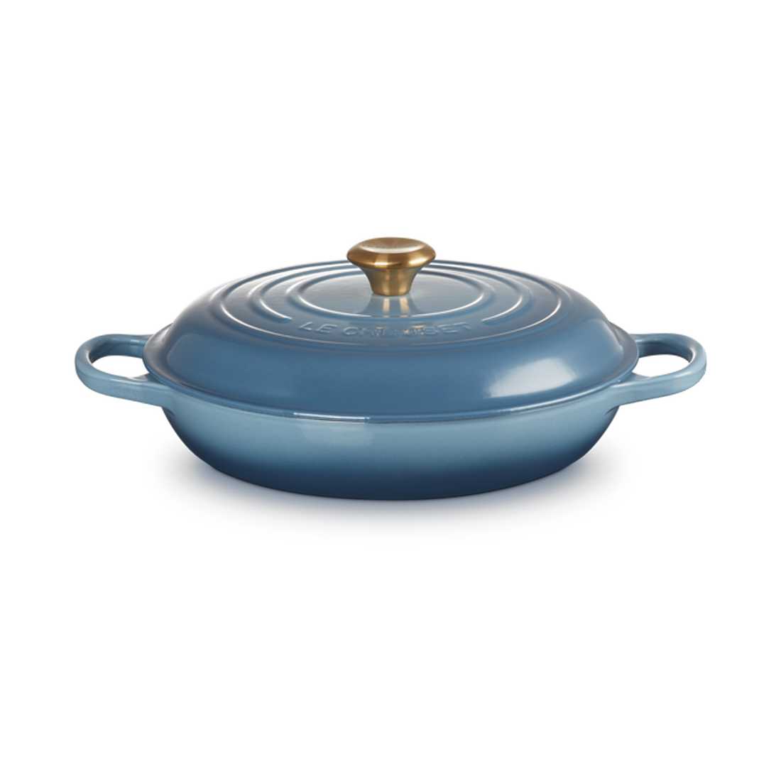 product image - Кастрюля низкая Le Creuset CAST IRON, объем 3,5 л, диаметр 30 см, голубой