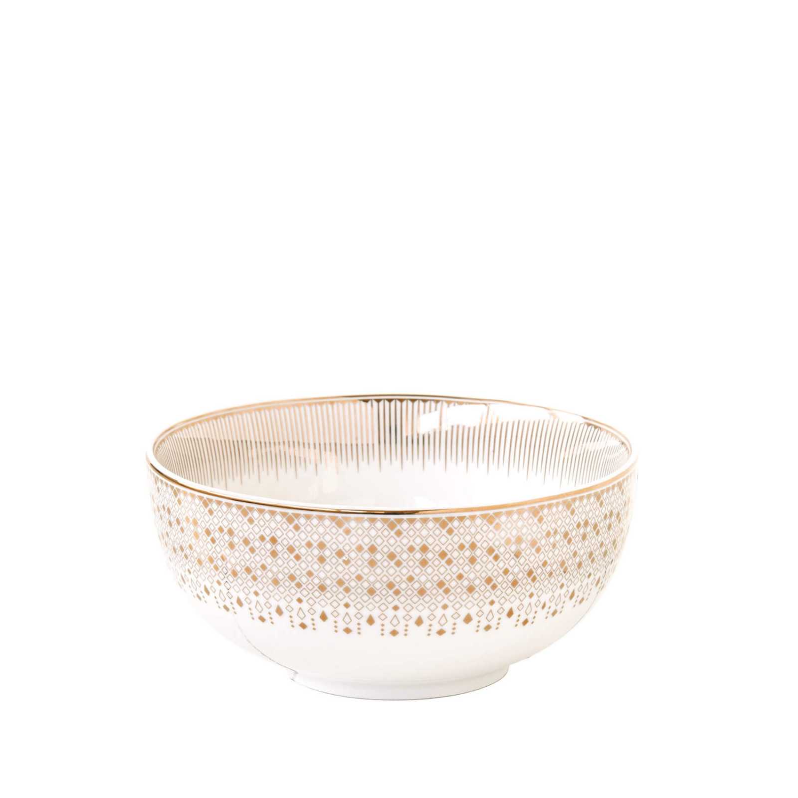 product image - Салатник порцеляновий Easy Life FESTIVE, діаметр 23 см, золотисто-білий