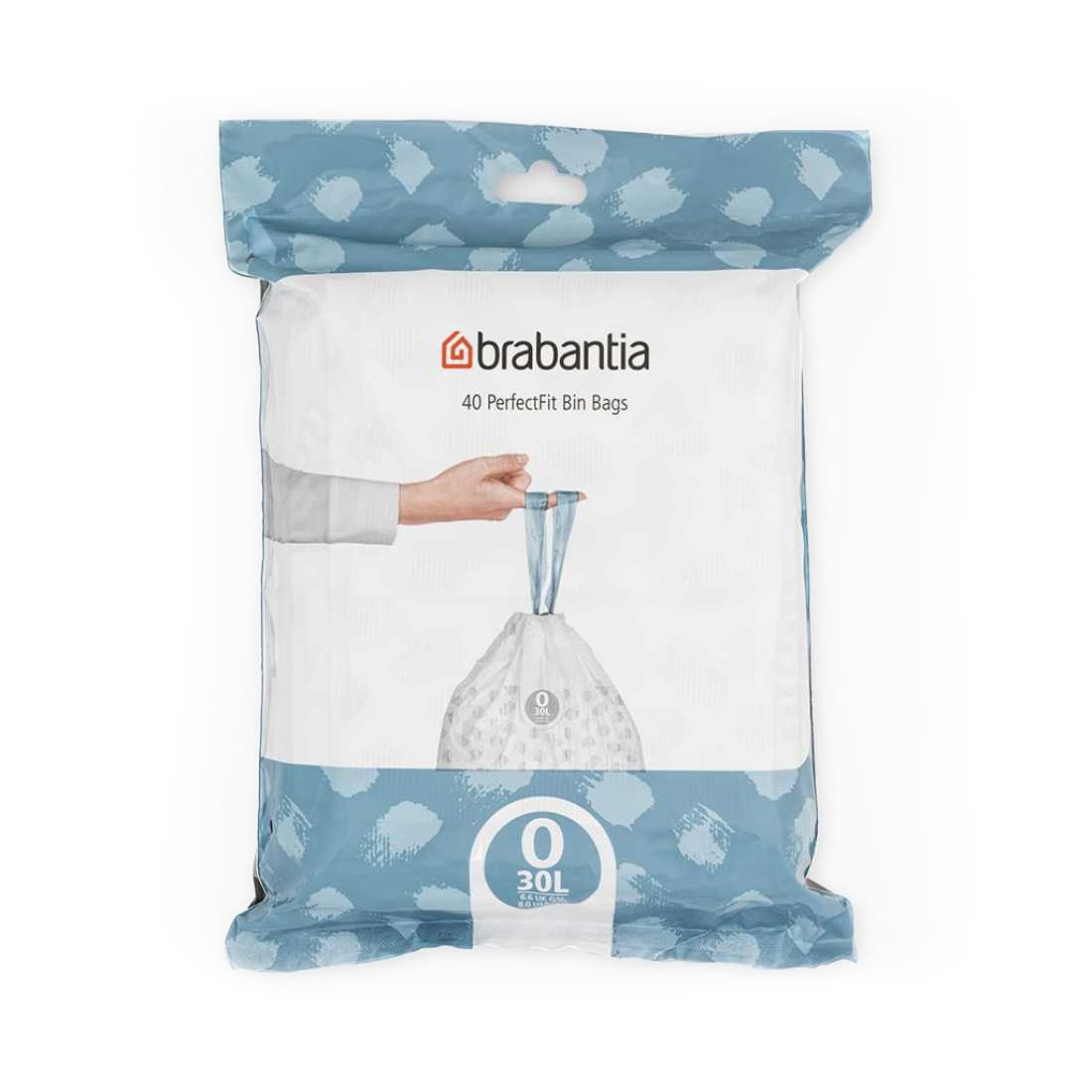 product image - Набор мусорных пакетов Brabantia "O", объем 30 л, 40 шт, белый с узором