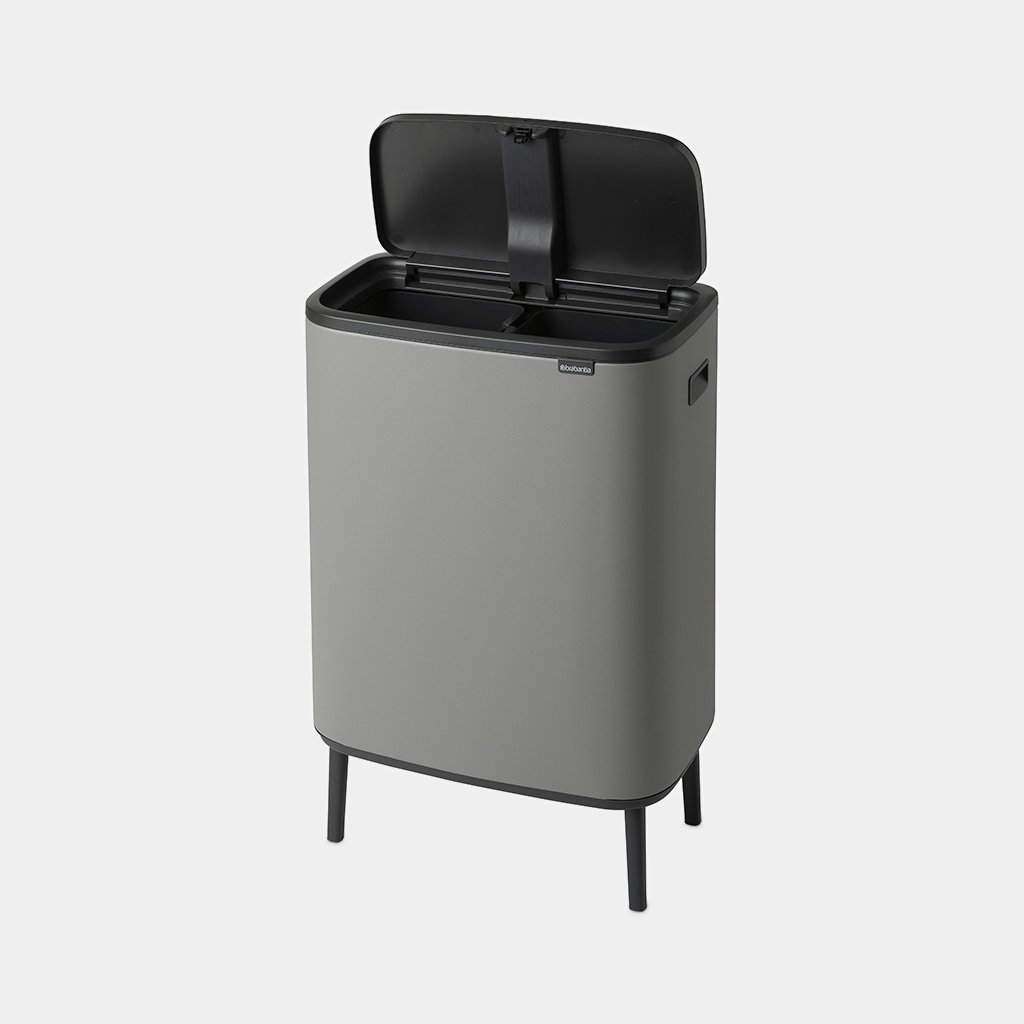 Бак для мусора двухсекционный Brabantia Bo Touch Bin Hi 2х30 л, серый