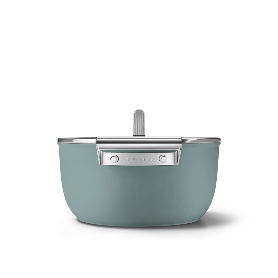 Каструля з кришкою Smeg Smeg 50 Style, об'єм 5,4 л, діаметр 24 см, смарагдово-зелений