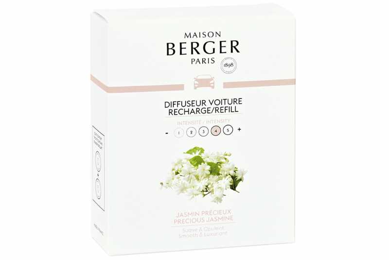 product image - Запасний картридж для дифузора в машину Maison Berger Jasmin Pricieux з ароматом жасмину, 2 штуки