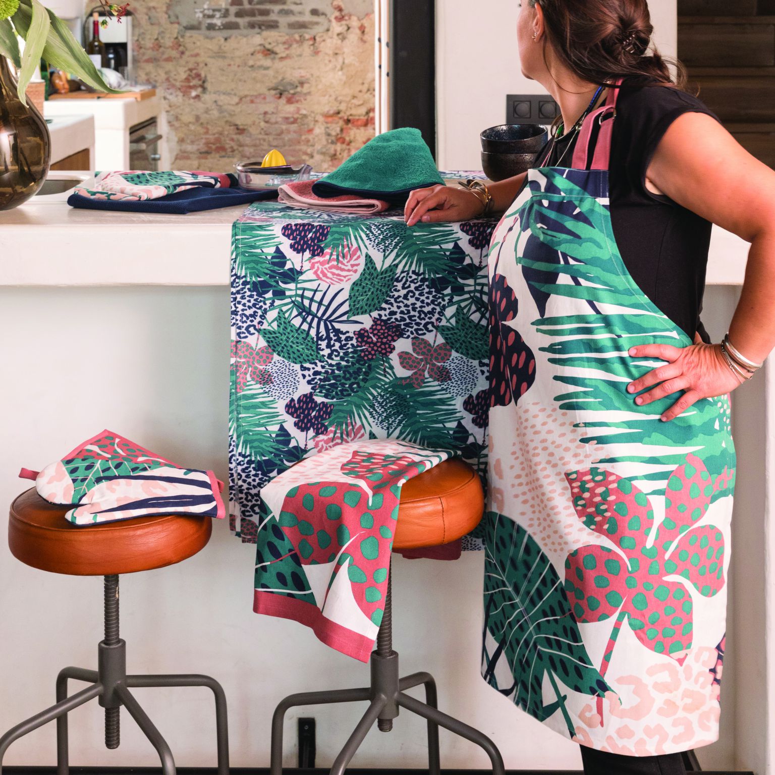 product image - Фартук Ateliers Du Linge TIKAL, 80х85 см, разноцветный