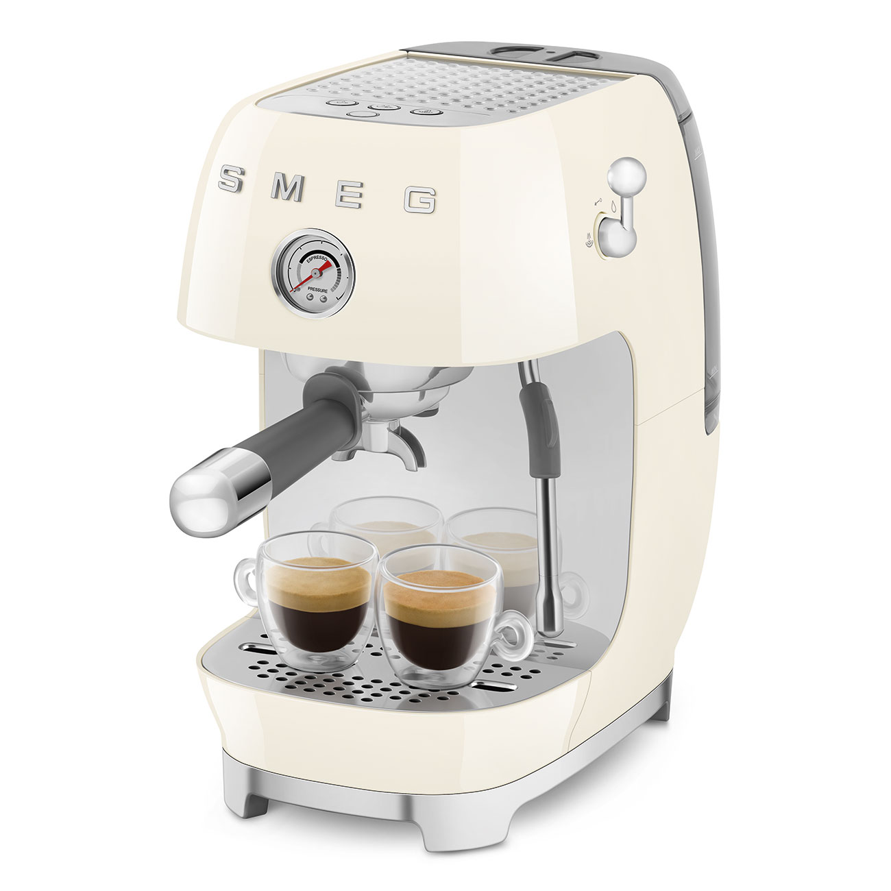 Кавоварка еспресо Smeg 50 Style, 36,4x20,5x29,5 см, кремовий