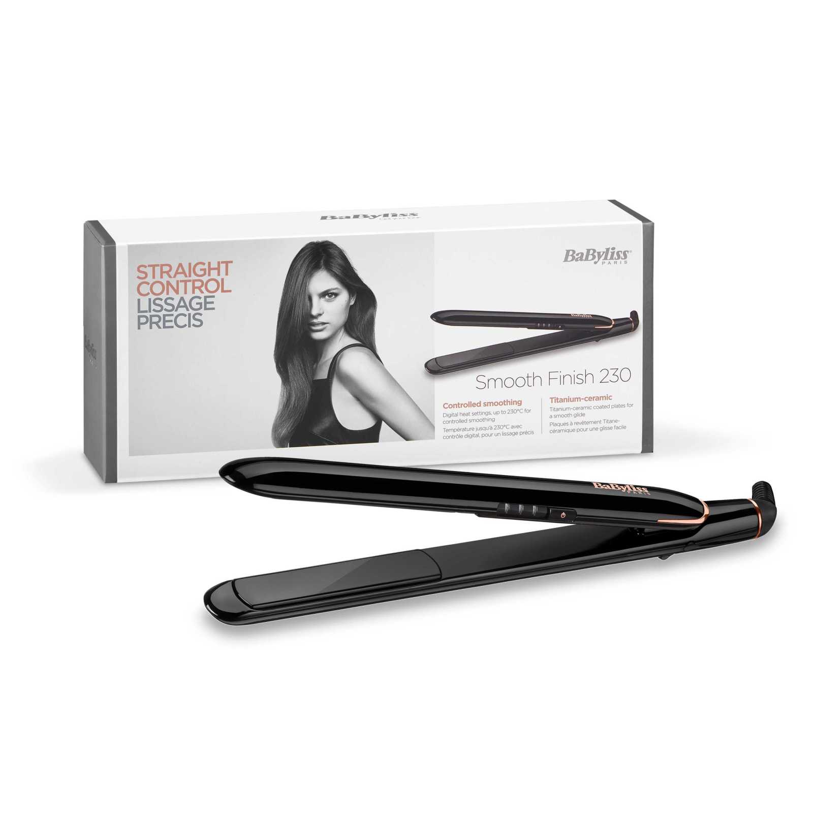 Выпрямитель для волос BaByliss STRAIGHTENER, ширина 25 мм, черный с золотистым