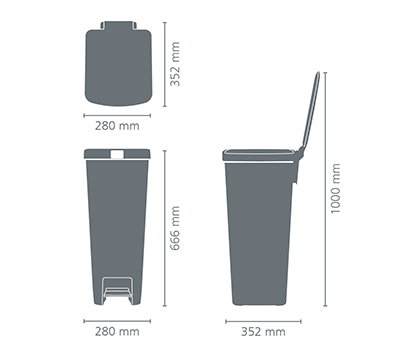 Бак для сміття Brabantia PEDAL BIN STEPUP, об'єм 40 л, зелений нефритовий