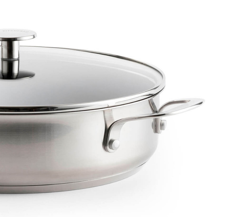 Сотейник с крышкой антипригарный KitchenAid SSS, диаметр 28 см, серебристый