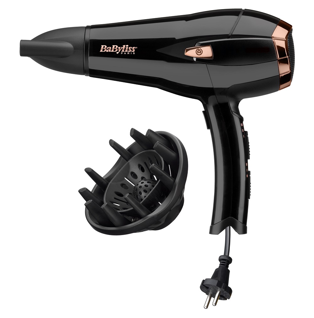 product image - Фен со сматывающимся шнуром Babyliss, черный с медным