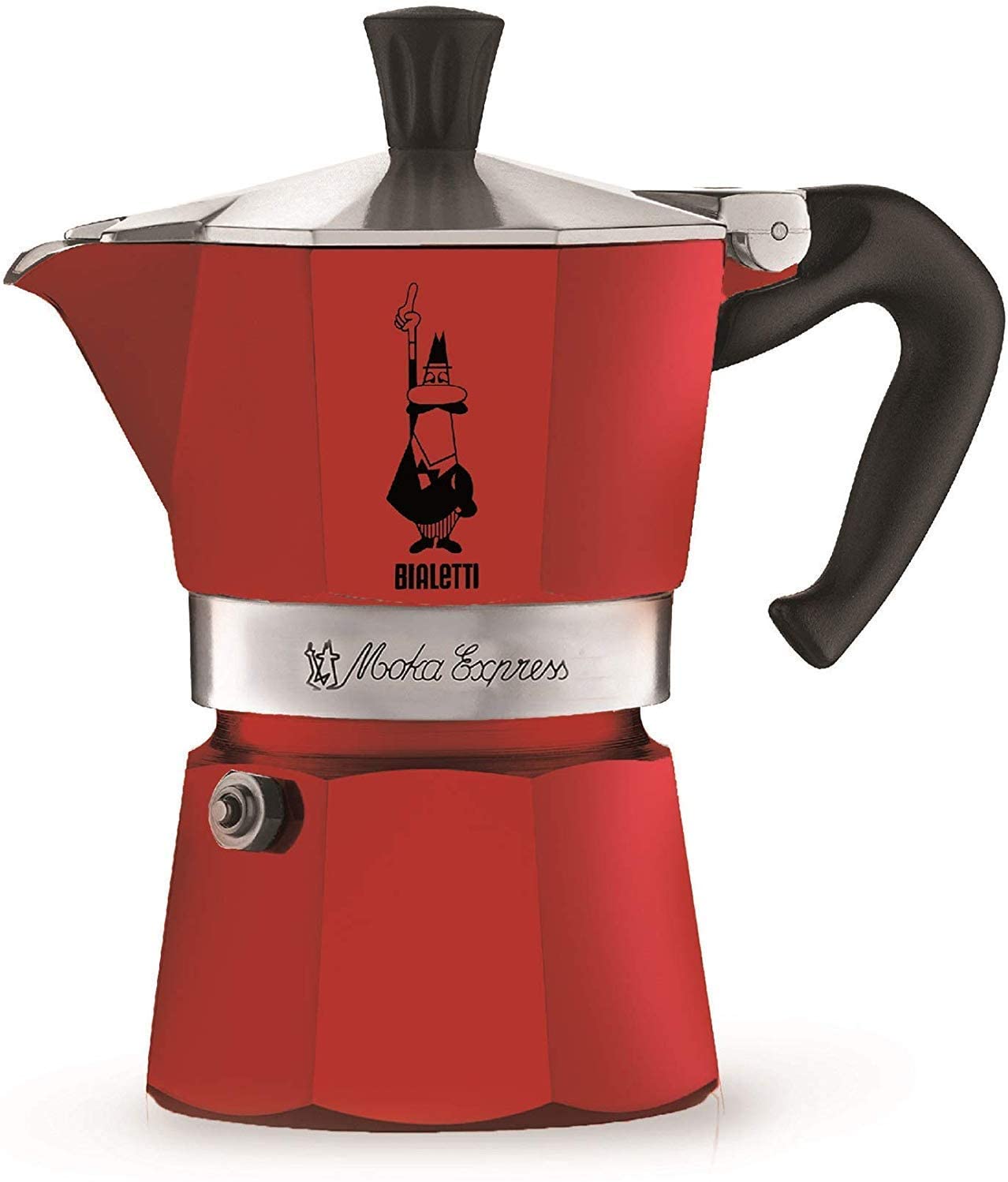 product image - Кофеварка гейзерная "Moka express" на 3 чашки Bialetti MOKA EXPRESS COLOUR, красный