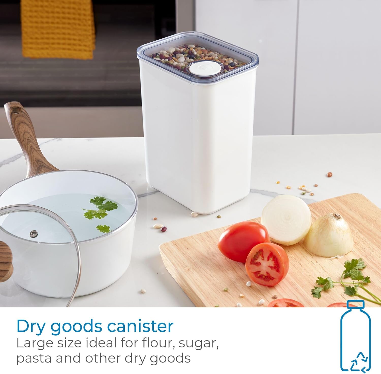 Контейнер для продуктов InterDesign CRISP L, 12х20,5х16,2 см, белый